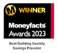 Moneyfacts Awards 2023 Best Building Society Savings Provider award icon