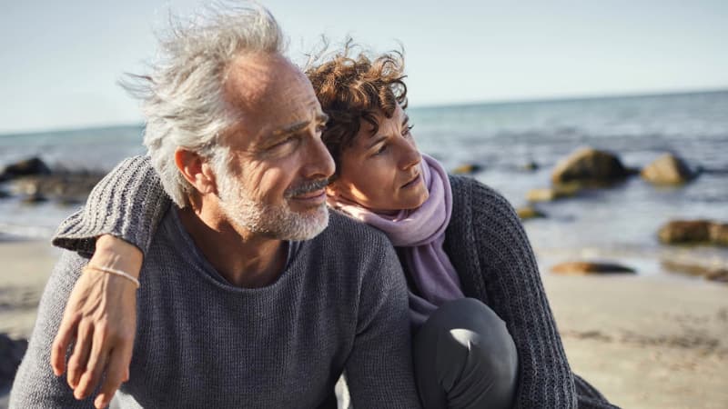 Older couple on a beach