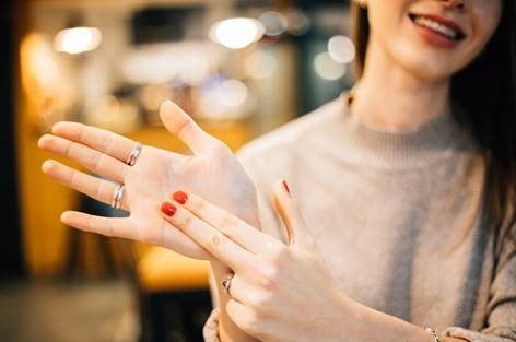 Woman doing sign language