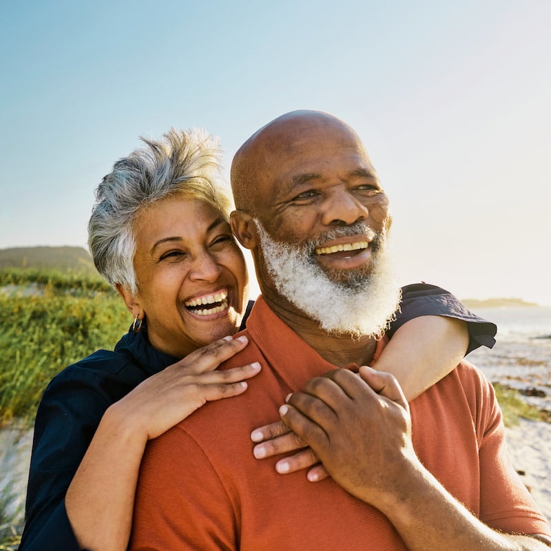 Couple embracing on a beach